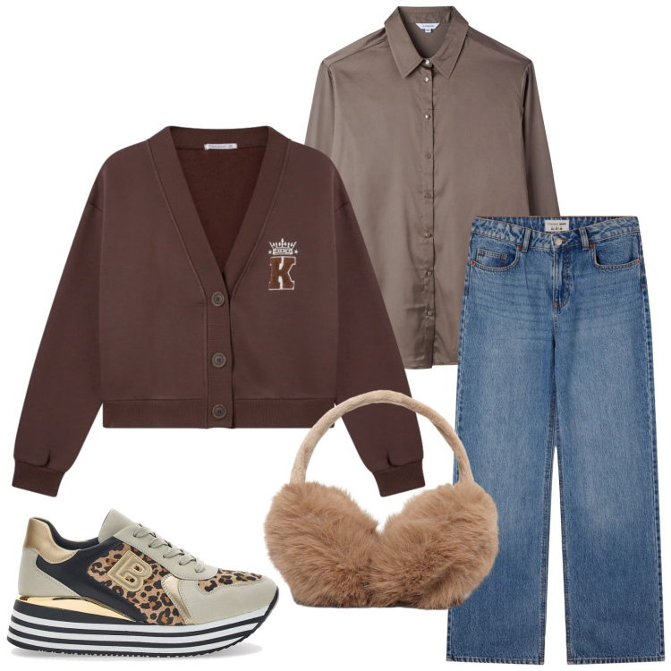 Outfit donna - Terranova - Saldi FW25. Stile Minimal per Tutti i giorni. Abbinamento con jeans, camicie, cappelli, cardigans, sneakers alte.