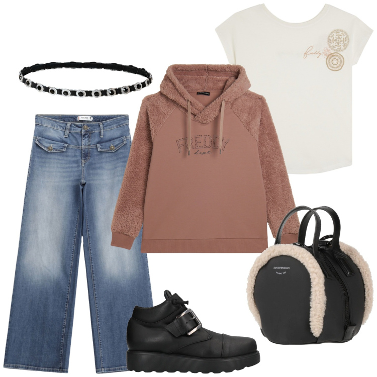Outfit donna - Gennaio è arrivato. Stile Casual per Tutti i giorni. Abbinamento con zaini, stivaletti, jeans, felpe, t-shirt, cinture.