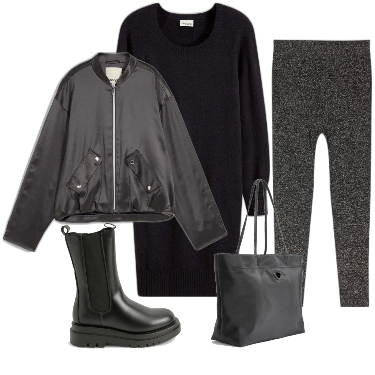 Outfit femme - Urban Glitter. Style Urban pour Tous les jours. Assortir avec legging, blazers, robes courtes, sacs tote, boots.