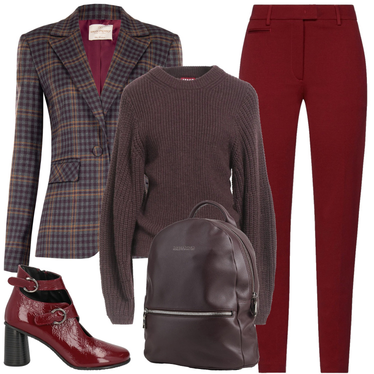 Outfit donna - Total look #2318682. Stile Casual per Tutti i giorni. Abbinamento con pantaloni, stivaletti, pullovers, zaini, blazer.