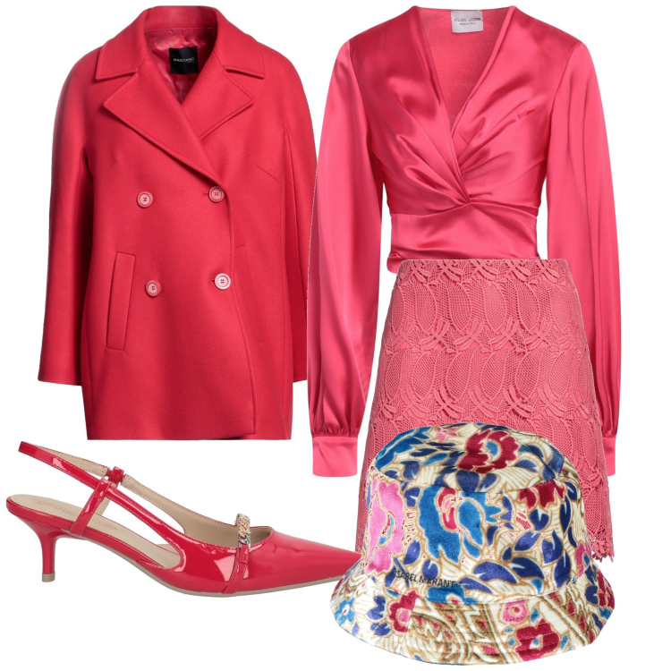 Outfit donna - Una cerimonia tutta a colori. Stile Glamour per Cerimonia. Abbinamento con top, minigonne, décolleté, caban, cappelli.
