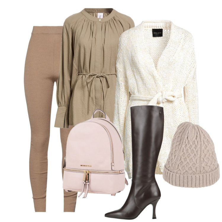 Outfit donna - Il tacco che slancia. Stile Bon Ton per Tutti i giorni. Abbinamento con stivali, zaini, cardigans, camicie, leggings, cappelli.