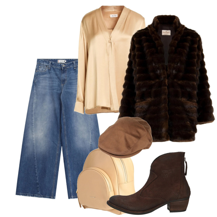 Outfit donna - Gennaio chic. Stile Chic per Tutti i giorni. Abbinamento con camicie, zaini, cappelli, stivaletti texani, jeans, cappotti.