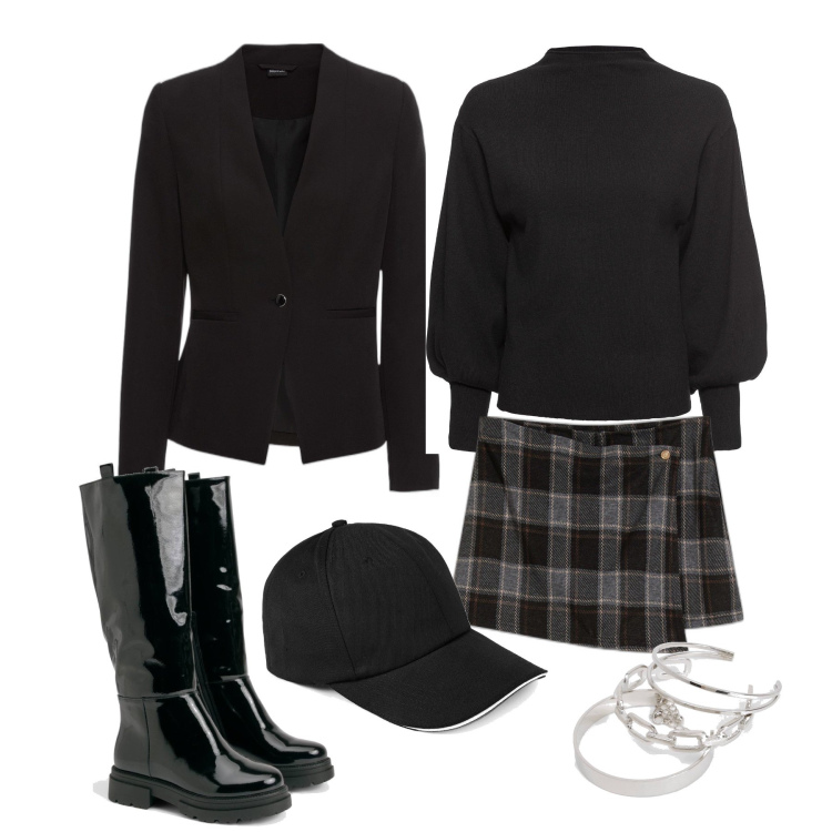 Outfit femme - Janvier. Style Preppy pour Tous les jours. Assortir avec pulls, blazers, pantalon cigarette, chapeaux, cuissardes, bracelets.