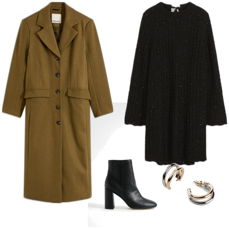 Outfit femme - Basique #236. Style Basique pour Tous les jours. Assortir avec boucles d'oreilles, manteaux, robes courtes, bottines.