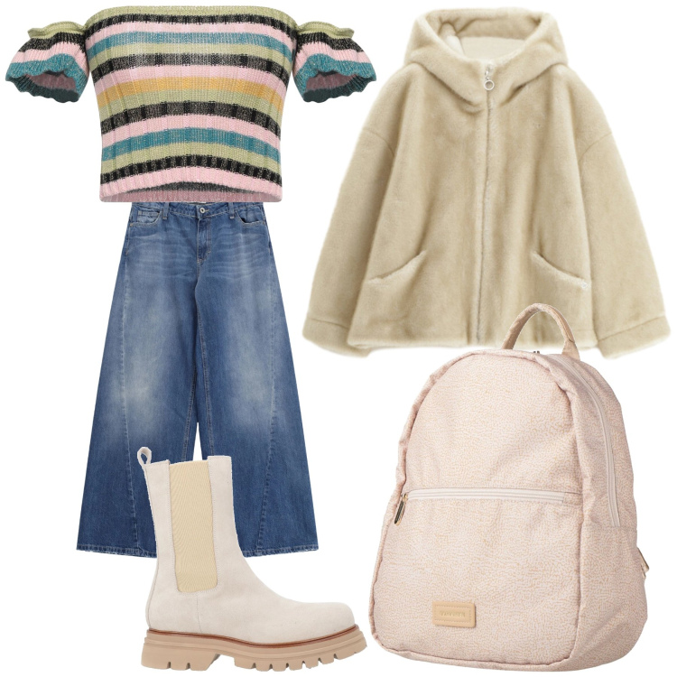 Outfit donna - Il top fa il look. Stile Casual chic per Tutti i giorni. Abbinamento con top, stivaletti, zaini, blazer, jeans.