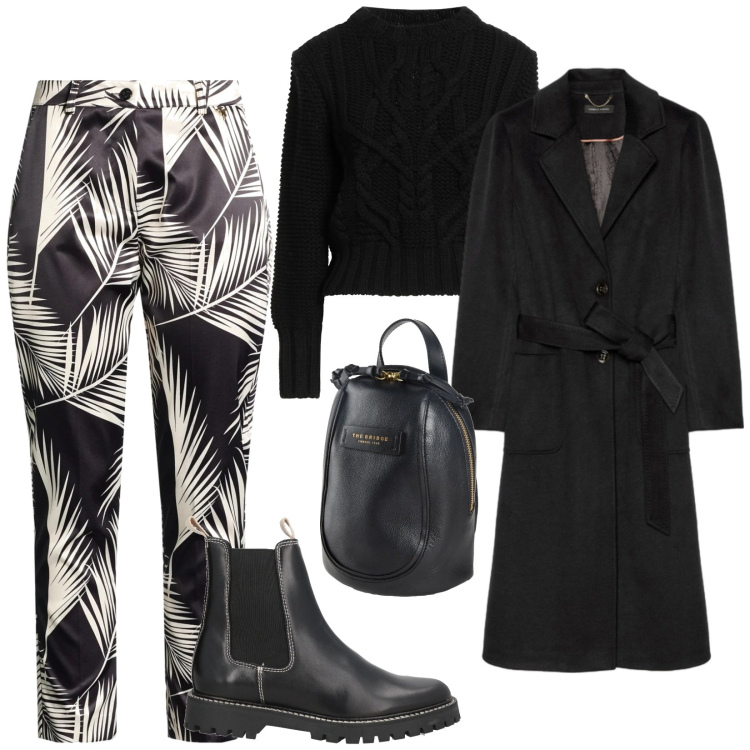 Outfit donna - Pantaloni fantasia. per Tutti i giorni. Abbinamento con pullovers, zaini, pantaloni, stivaletti chelsea, cappotti.