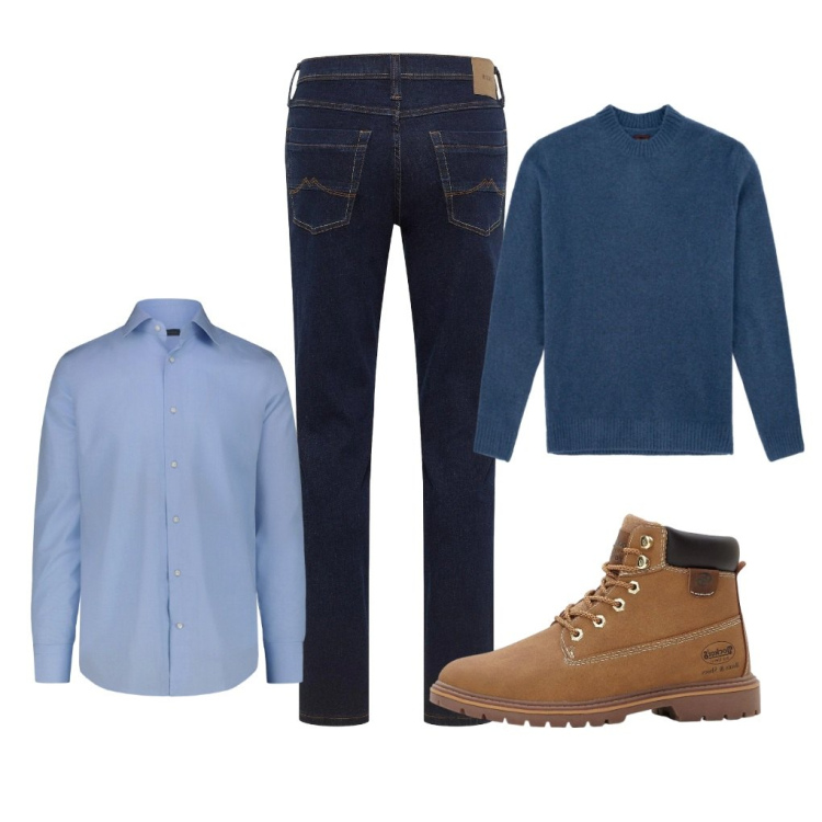 Outfit uomo - Marco: l\'essenziale. Stile Casual per Tutti i giorni. Abbinamento con jeans dritti, stivali e stivaletti, camicie, maglieria.