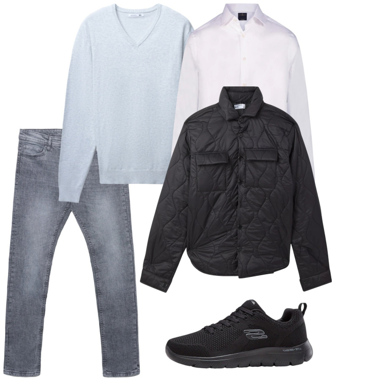 Outfit uomo - Gennaio. Stile Casual per Tutti i giorni. Abbinamento con sneakers, maglieria, jeans skinny, giacche, camicie.