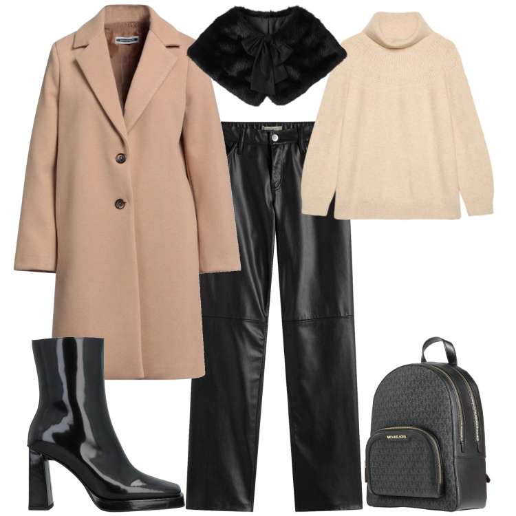 Outfit donna - Trendy cammello nero ogni giorno. Stile Trendy per Tutti i giorni. Abbinamento con pantaloni, cappotti, stivaletti, zaini, stole, maglieria.