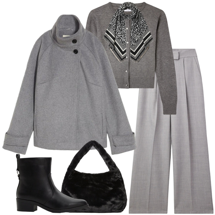 Outfit donna - Urban style. Stile Urban per Tutti i giorni. Abbinamento con stivaletti, blazer, pantaloni, cardigans, sciarpe, borse a spalla.