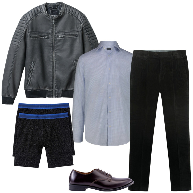 Outfit uomo - Total look #2319366. Stile Trendy per Ufficio. Abbinamento con boxer, giacche, pantaloni, scarpe stringate, camicie.