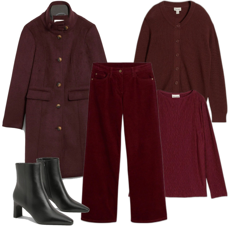 Outfit femme - Pantalon velours. Style Tendance pour Tous les jours. Assortir avec soutiens-gorge, t-shirts, pantalon large en bas, pulls, bottines.