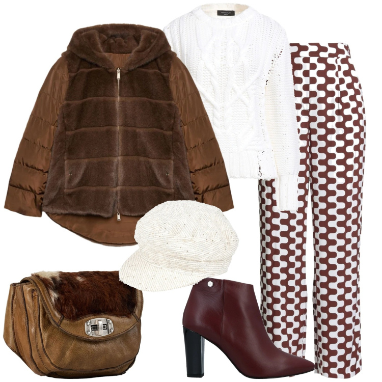 Outfit donna - Total look #2319422. Stile Casual per Tutti i giorni. Abbinamento con stivaletti, marsupi, cappelli, pullovers, pantaloni, ecopellicce.