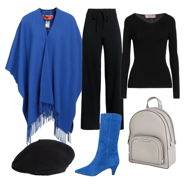 Outfit donna - Il capospalla con personalità. Stile Glamour per Ufficio. Abbinamento con cappe, pullovers, stivali, zaini, cappelli e berretti, pantaloni.