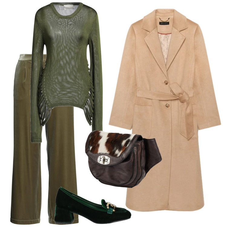 Outfit donna - Minimal. per Serata fuori. Abbinamento con marsupi, mocassini, pantaloni, pullovers, cappotti.