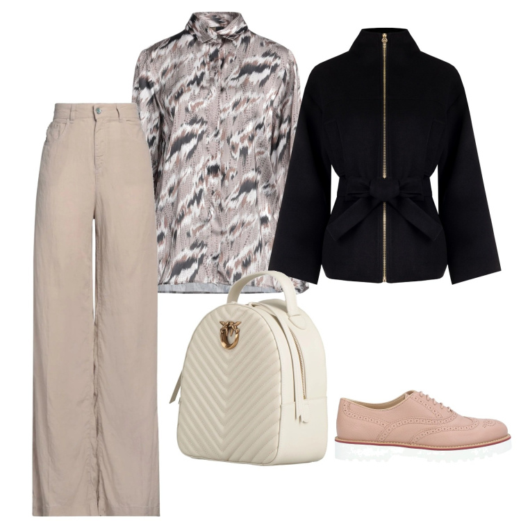 Outfit donna - A lavoro in camicia. per Ufficio. Abbinamento con scarpe stringate, camicie, jeans, zaini, blazer.