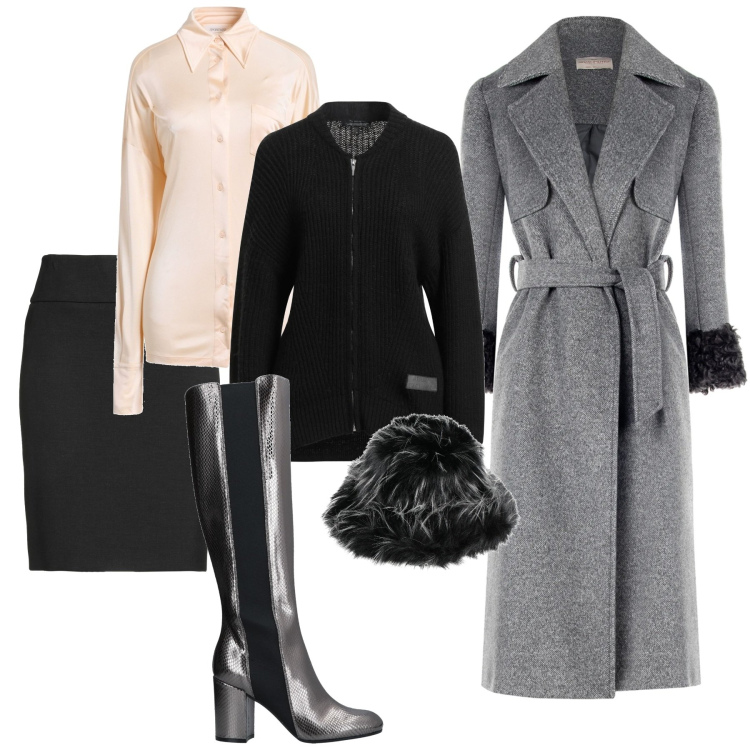 Outfit donna - Total look #2319516. Stile Boho per Serata fuori. Abbinamento con stivali, cappelli, minigonne, cardigans, camicie, cappotti.