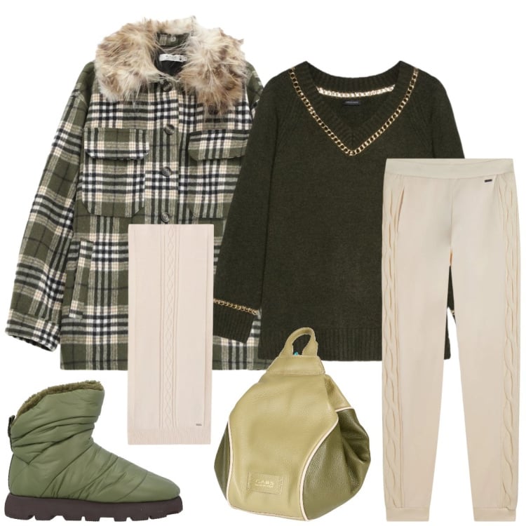 Outfit donna - Total look #2319574. Stile Minimal per Tutti i giorni. Abbinamento con stivaletti, zaini, cappotti, pantaloni, sciarpe, maglieria.