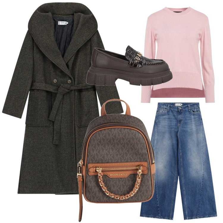 Outfit donna - La coppia pull e jeans. Stile Urban per Scuola/Università. Abbinamento con mocassini, zaini, pullovers, cappotti, jeans.