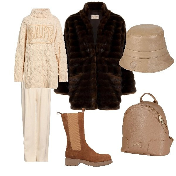 Outfit donna - caldi ...caldissimi. Stile Casual chic per Tutti i giorni. Abbinamento con zaini, cappelli, maglieria, pantaloni, stivali, cappotti.