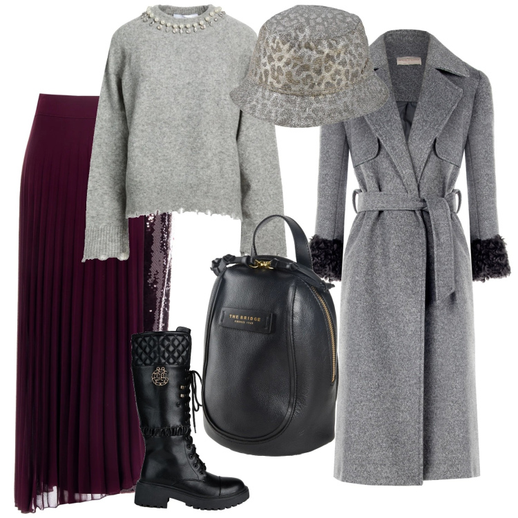 Outfit donna - Comoda ed elegante. per Tutti i giorni. Abbinamento con zaini, stivali, pullovers, cappelli, gonne longuette, cappotti.