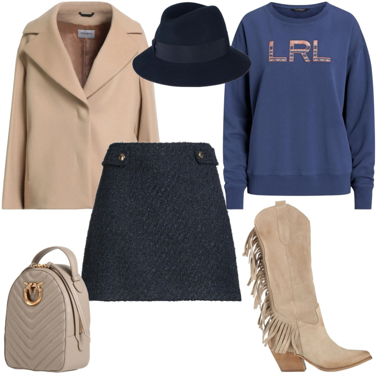 Outfit donna - Texani con frange. Stile Trendy per Tutti i giorni. Abbinamento con stivali, cappelli, zaini, cappotti, minigonne, felpe.