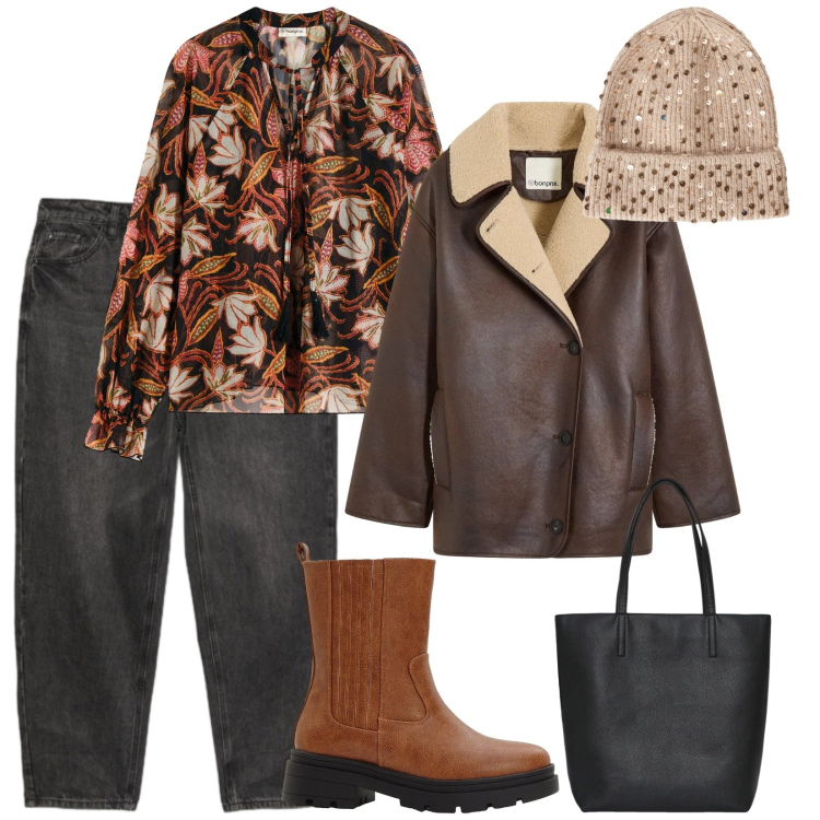 Outfit donna - Stivaletti donna. per Tutti i giorni. Abbinamento con blazer, stivaletti chelsea, maglieria, borse tote, berretti, jeans mom.