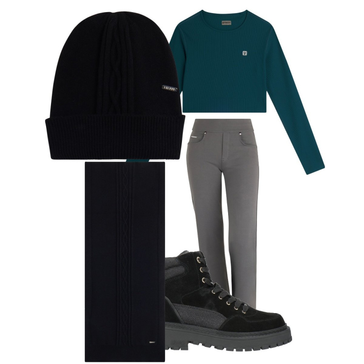Outfit donna - Freddy. Stile Sporty chic per Sport. Abbinamento con stivaletti, pantaloni, maglieria, sciarpe, berretti.