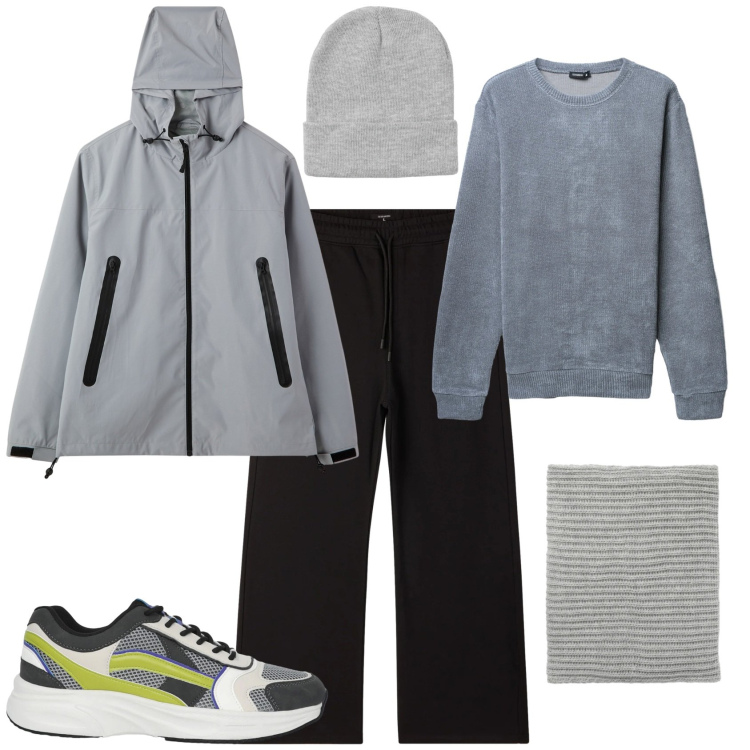 Outfit uomo - Urban ogni giorno. Stile Urban per Tutti i giorni. Abbinamento con pantaloni, giacche, berretti, maglieria, scaldacollo, sneakers.