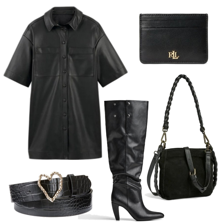 Outfit mujer - Trendy look. Estilo Trendy para Todos los días. Combinación con vestidos camiseros, monederos, botas, cinturones, bandoleras.