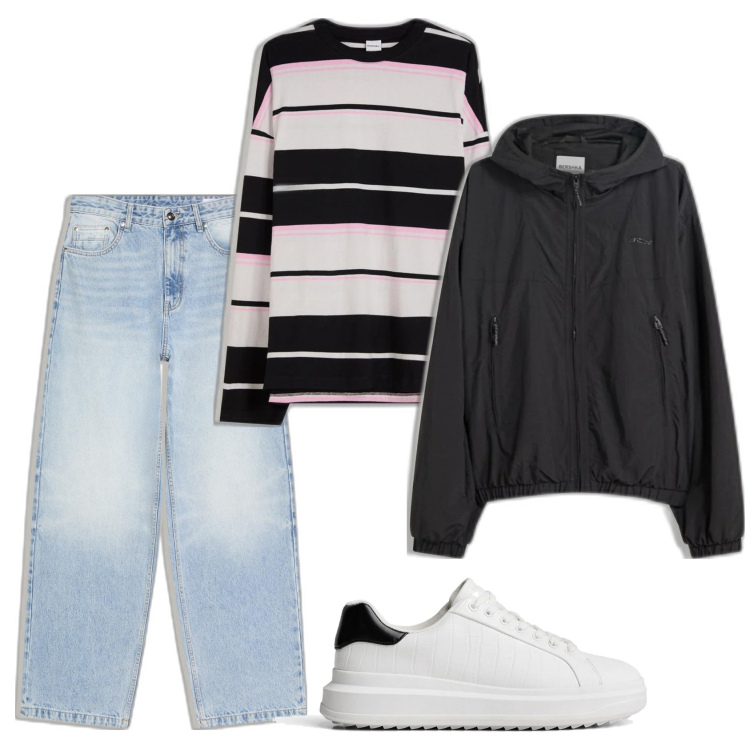 Outfit hombre - Urban style. Estilo Urban para Todos los días. Combinación con chaquetas, vaqueros, camiseta, sneakers.