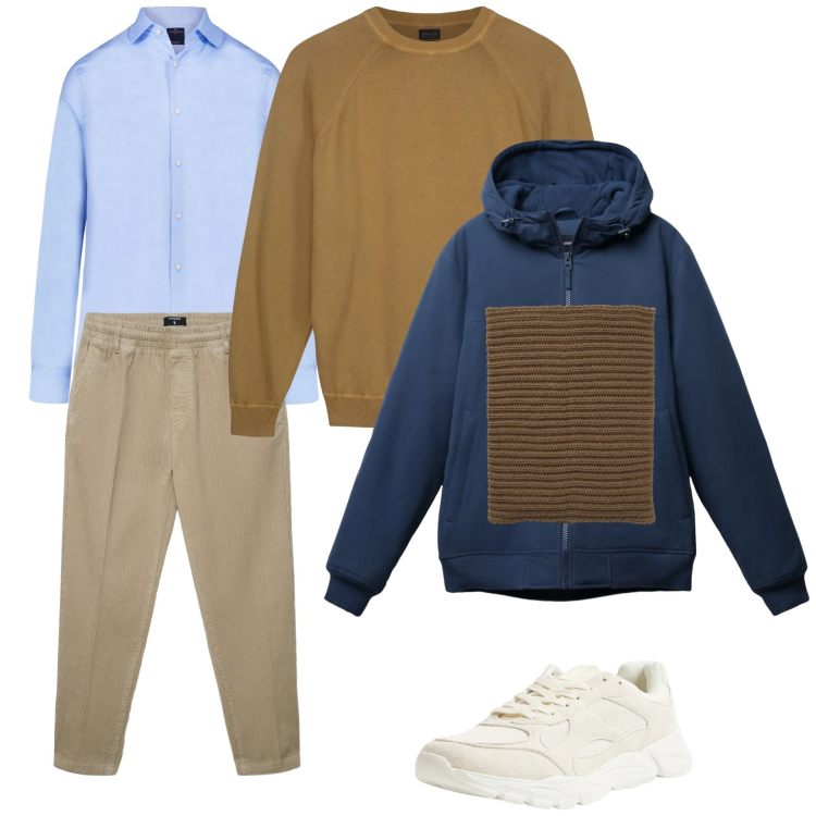 Outfit uomo - Quotidiano con stile. Stile Urban per Tutti i giorni. Abbinamento con scaldacollo, giacche, pantaloni, sneakers, maglieria, camicie.