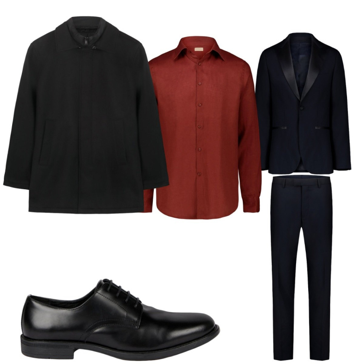 Outfit uomo - Total look #2320168. Stile Business/Elegante per Cerimonia. Abbinamento con camicie, scarpe stringate, cappotti, abiti.