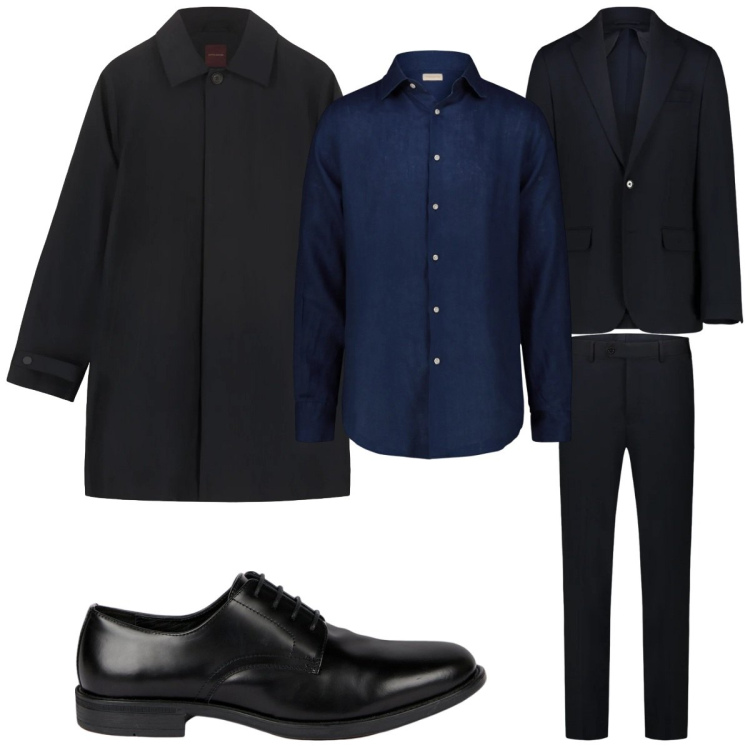 Outfit uomo - Total look #2320170. Stile Business/Elegante per Ufficio. Abbinamento con scarpe stringate, camicie, abiti, parka.