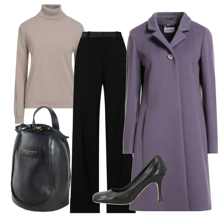 Outfit donna - Minimal Cozy Mood. Stile Minimal per Tutti i giorni. Abbinamento con cappotti, pantaloni, zaini, maglieria, décolleté.