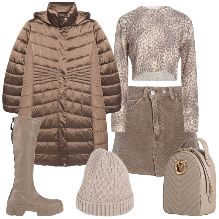 Outfit donna - Total look #2320262. Stile Casual per Tutti i giorni. Abbinamento con zaini, cappelli, minigonne, stivali, pullovers, piumini.