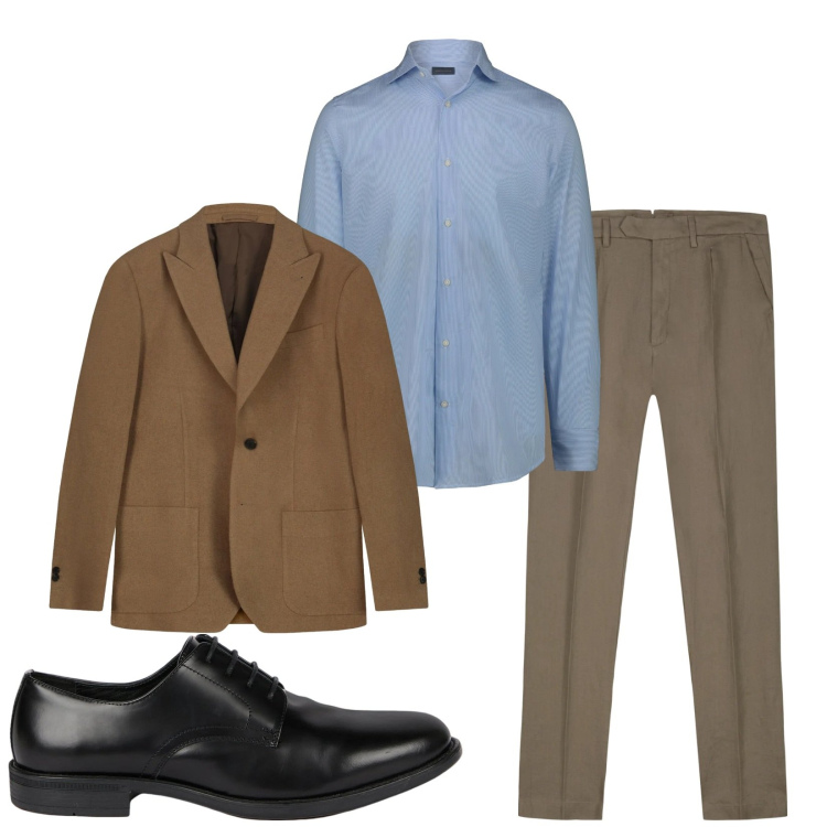 Outfit uomo - Total look #2320290. Stile Business/Elegante per Serata speciale. Abbinamento con pantaloni, giacche, scarpe stringate, camicie.