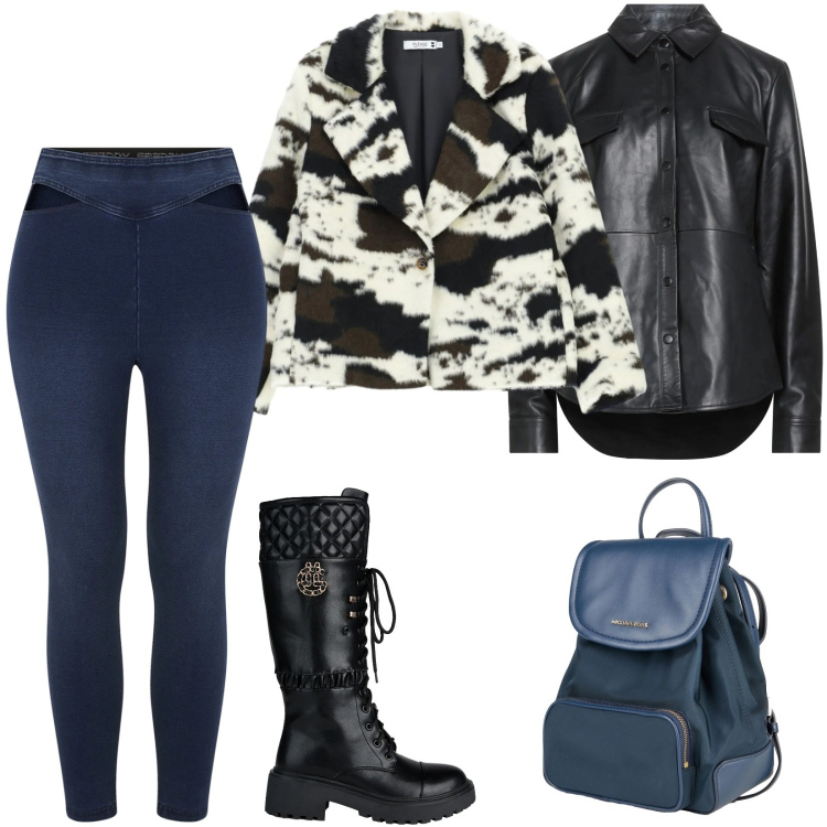 Outfit donna - Total look #2320295. Stile Basic per Tutti i giorni. Abbinamento con stivali, zaini, camicie, blazer, jeggings.