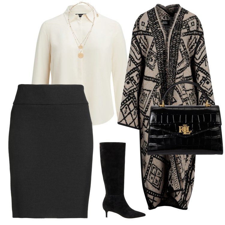 Outfit donna - Stivali al ginocchio. per Serata fuori. Abbinamento con minigonne, cardigans, ciondoli, borse a mano, stivali, camicie.