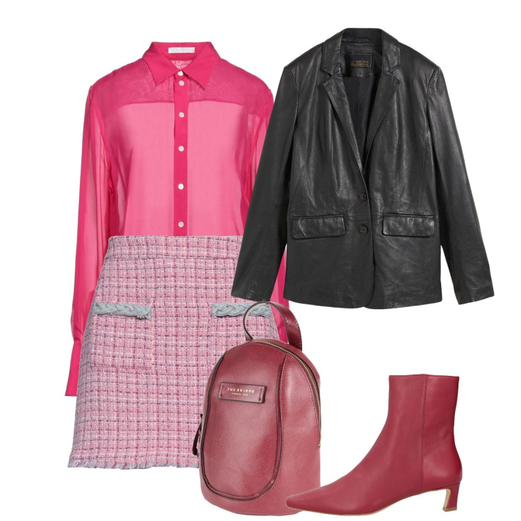 Outfit donna - Gennaio in rosa - @susystyle. Stile Bon Ton per Ufficio. Abbinamento con blazer, camicie, stivaletti, zaini, minigonne.