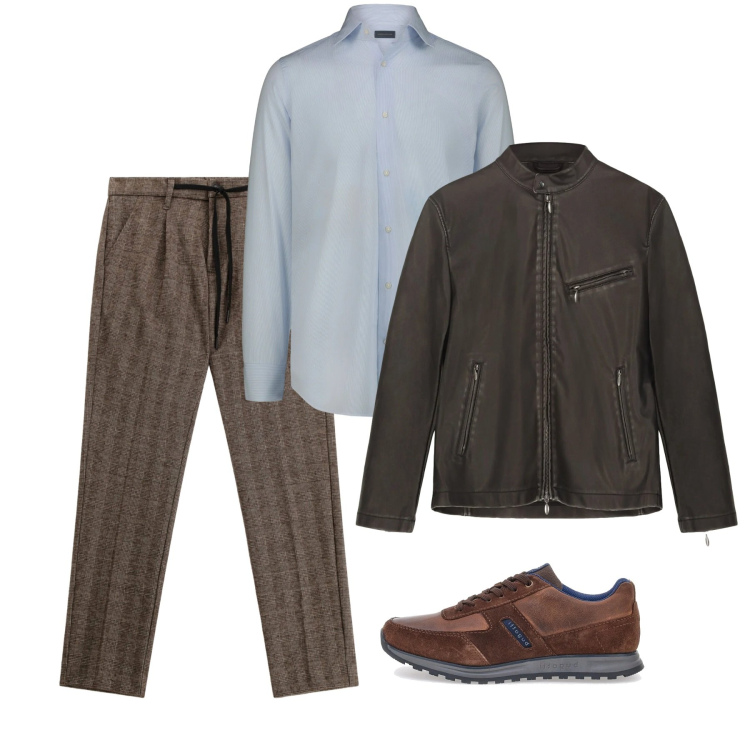 Outfit uomo - Eleganza rilassata. Stile Casual per Tutti i giorni. Abbinamento con pantaloni, scarpe stringate, camicie, giacche.
