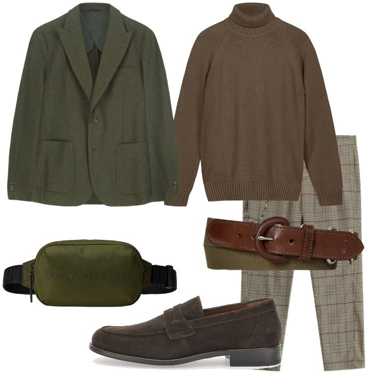 Outfit uomo - Eleganza rilassata. Stile Urban per Serata speciale. Abbinamento con pantaloni, cinture, borse sportive, giacche, scarpe stringate, pullovers.