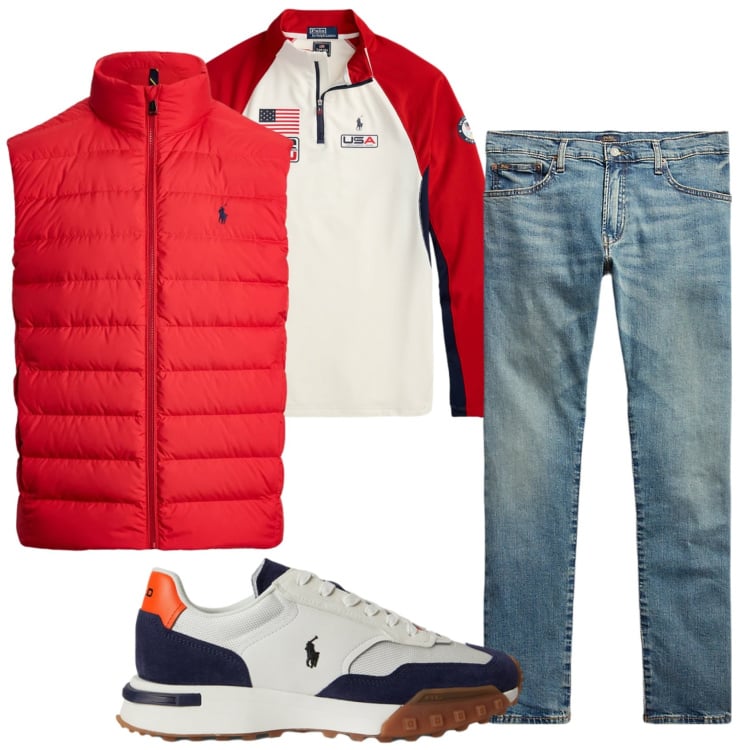 Outfit uomo - Total look #2320928. Stile Casual per Tutti i giorni. Abbinamento con jeans, pullovers, sneakers, piumini.