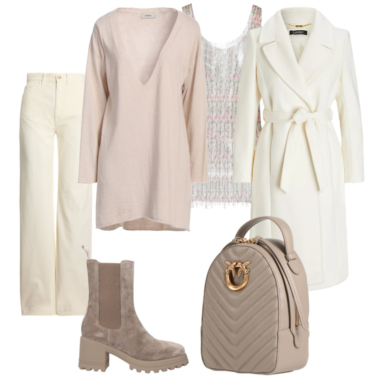 Outfit donna - Total look #2321008. Stile Casual chic per Tutti i giorni. Abbinamento con pullovers, zaini, stivaletti, top, cappotti, pantaloni.