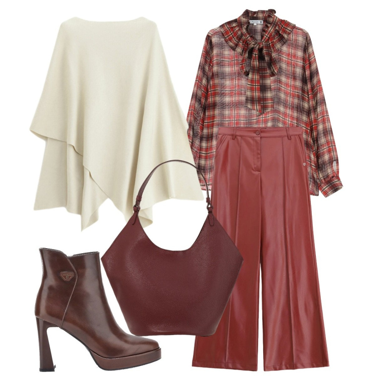 Outfit donna - Total look #2321050. Stile Glamour per Tutti i giorni. Abbinamento con pantaloni, bluse, maglieria, borse a spalla, stivaletti.