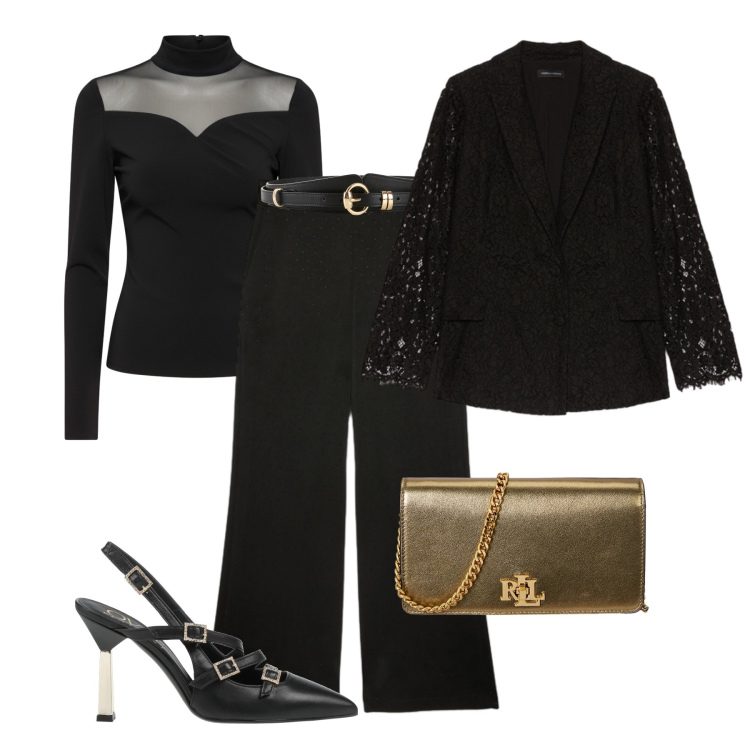 Outfit donna - Vero chic con la blusa in velluto. Stile Chic per Serata fuori. Abbinamento con cinture, décolleté, borse a mano, bluse, blazer, pantaloni.