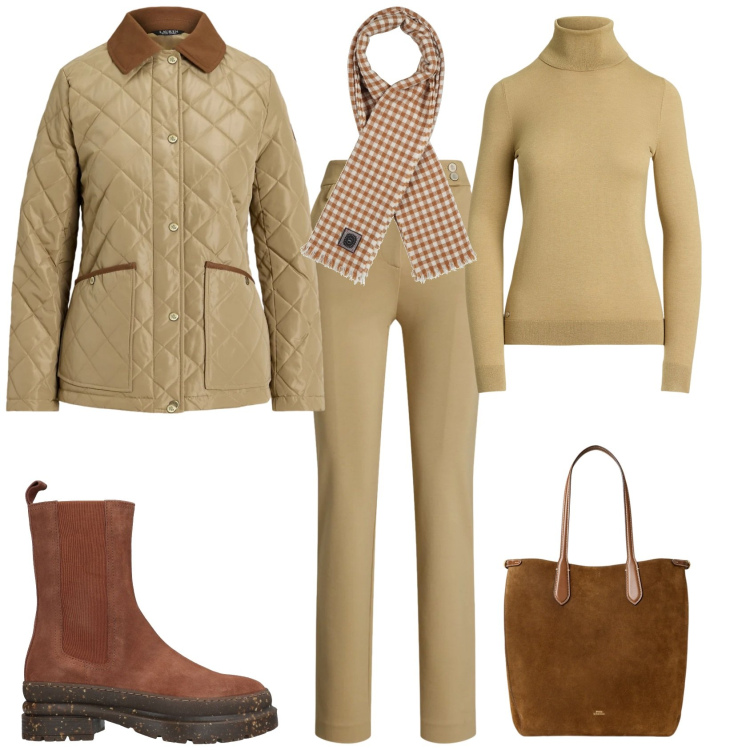Outfit donna - Minimal chic ogni giorno. Stile Minimal per Tutti i giorni. Abbinamento con stivaletti, sciarpe, maglieria, pantaloni, giacche, borse tote.