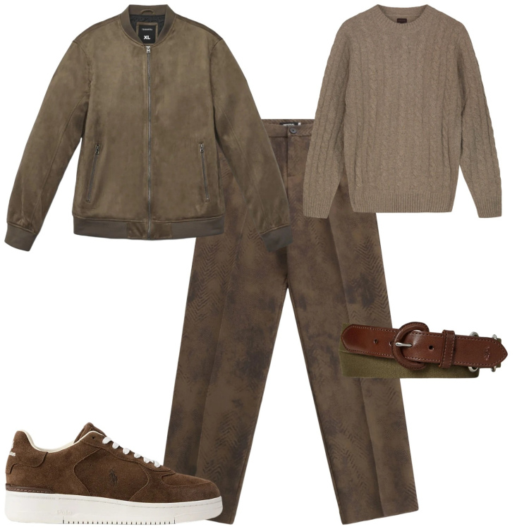 Outfit uomo - Trendy ufficio tempo libero. Stile Trendy per Ufficio. Abbinamento con giacche, pantaloni, sneakers, cinture, maglieria.