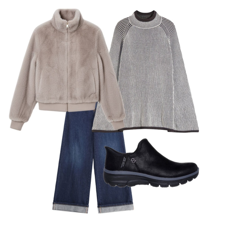 Outfit donna - Cosa mi metto oggi. Stile Urban per Tutti i giorni. Abbinamento con maglieria, jeans, bomber, stivaletti.